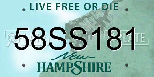 58SS181 New Hampshire License Plate