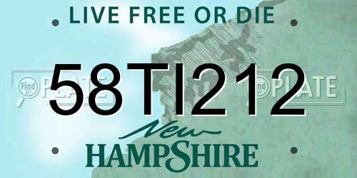 58TI212 New Hampshire License Plate