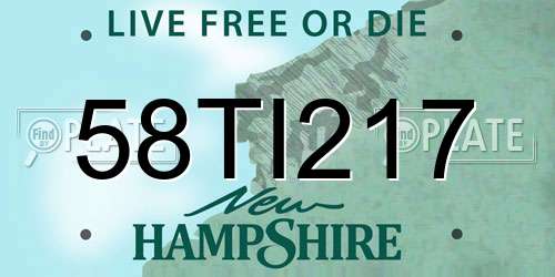 58TI217 New Hampshire License Plate