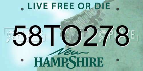 58TO278 New Hampshire License Plate