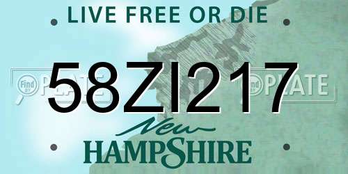 58ZI217 New Hampshire License Plate