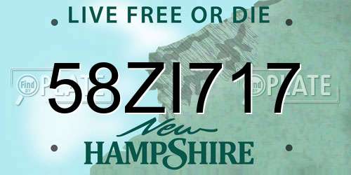 58ZI717 New Hampshire License Plate