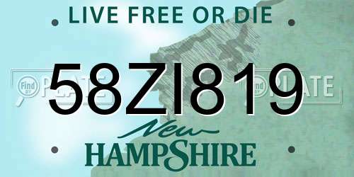 58ZI819 New Hampshire License Plate