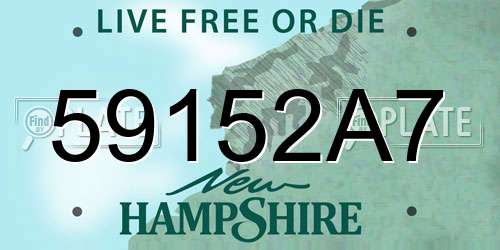 59152A7 New Hampshire License Plate