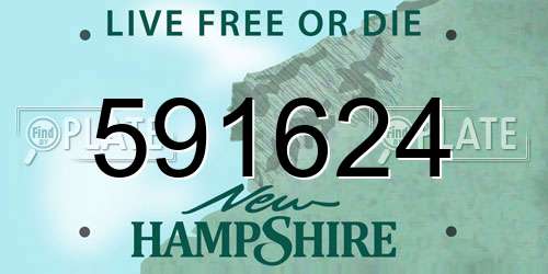591624 New Hampshire License Plate