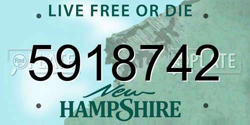 5918742 New Hampshire License Plate