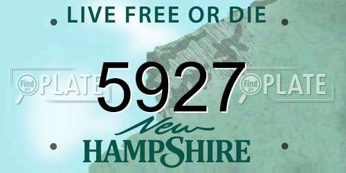 5927 New Hampshire License Plate