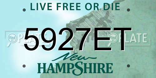 5927ET New Hampshire License Plate