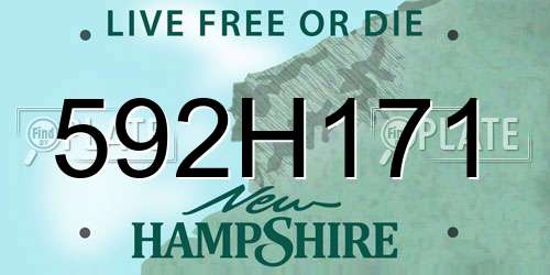 592H171 New Hampshire License Plate