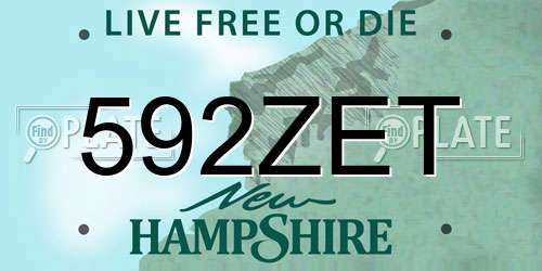592ZET New Hampshire License Plate