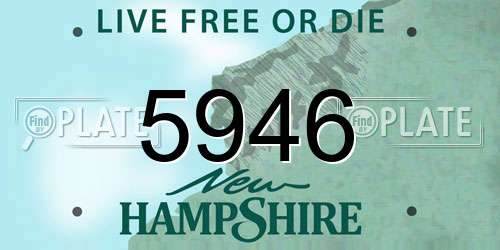 5946 New Hampshire License Plate