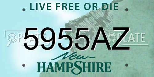 5955AZ New Hampshire License Plate