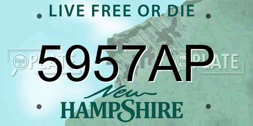 5957AP New Hampshire License Plate