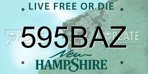 595BAZ New Hampshire License Plate