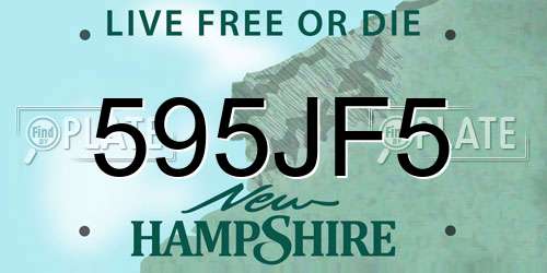 595JF5 New Hampshire License Plate