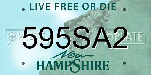 595SA2 New Hampshire License Plate