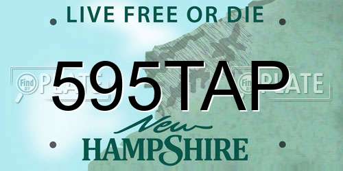 595TAP New Hampshire License Plate