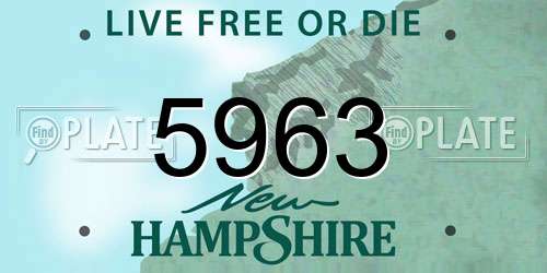 5963 New Hampshire License Plate