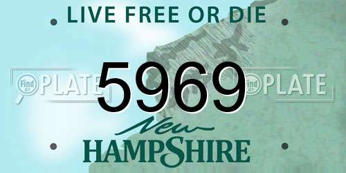 5969 New Hampshire License Plate