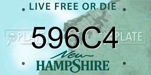 596C4 New Hampshire License Plate