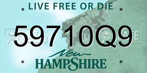 59710Q9 New Hampshire License Plate