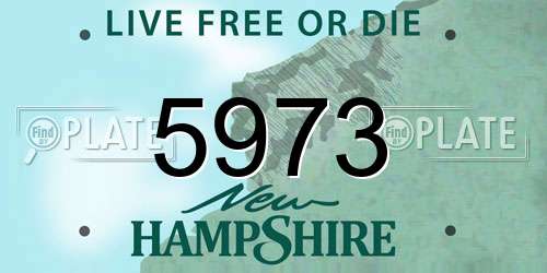 5973 New Hampshire License Plate