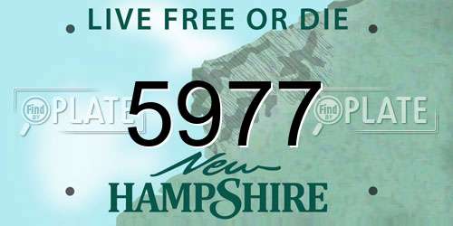 5977 New Hampshire License Plate