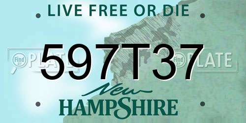 597T37 New Hampshire License Plate