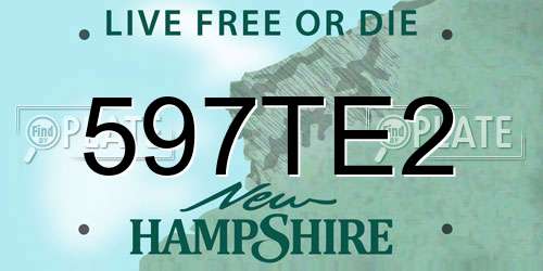 597TE2 New Hampshire License Plate