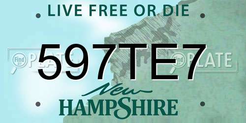 597TE7 New Hampshire License Plate