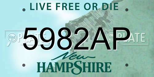5982AP New Hampshire License Plate