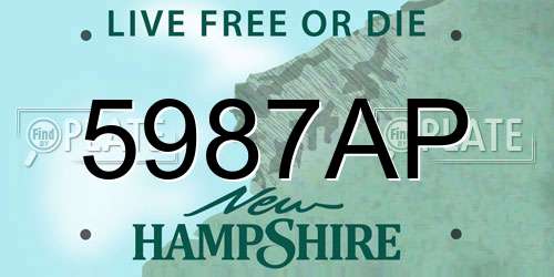 5987AP New Hampshire License Plate
