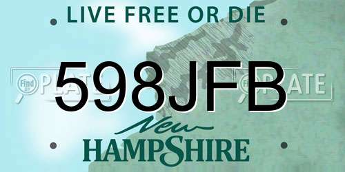 598JFB New Hampshire License Plate