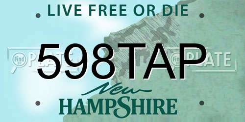 598TAP New Hampshire License Plate