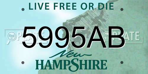 5995AB New Hampshire License Plate