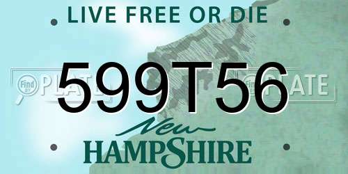 599T56 New Hampshire License Plate