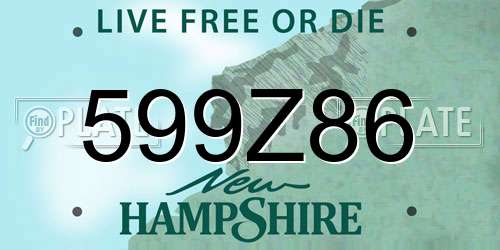 599Z86 New Hampshire License Plate