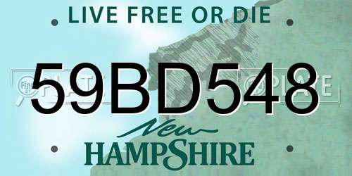 59BD548 New Hampshire License Plate