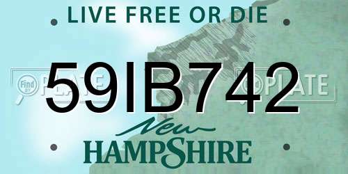 59IB742 New Hampshire License Plate