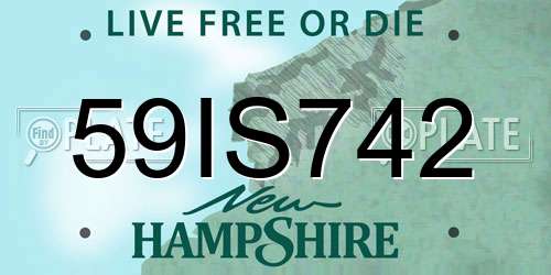 59IS742 New Hampshire License Plate