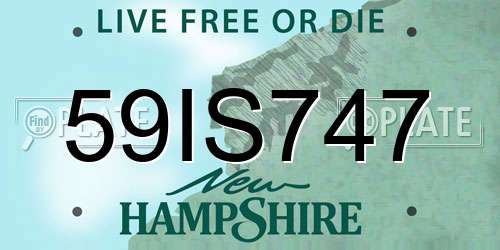 59IS747 New Hampshire License Plate
