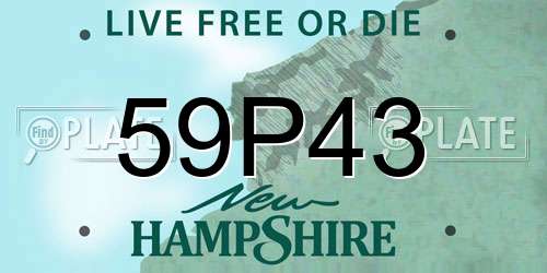 59P43 New Hampshire License Plate