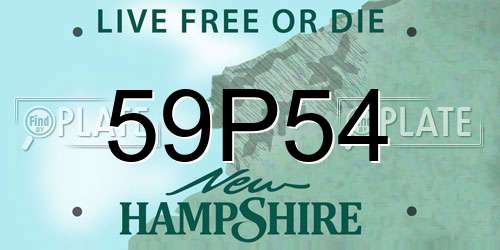 59P54 New Hampshire License Plate