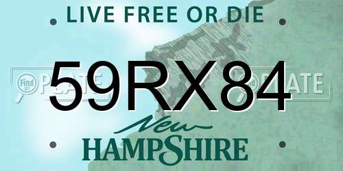 59RX84 New Hampshire License Plate