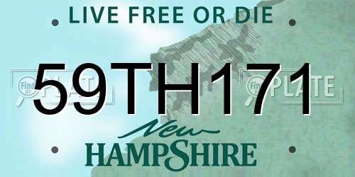 59TH171 New Hampshire License Plate