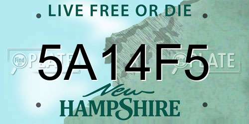 5A14F5 New Hampshire License Plate