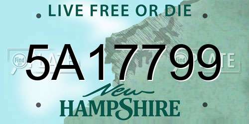 5A17799 New Hampshire License Plate