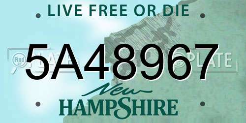 5A48967 New Hampshire License Plate