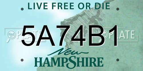 5A74B1 New Hampshire License Plate