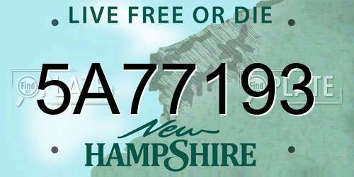 5A77193 New Hampshire License Plate